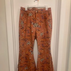 Free People Floral Bell Bottom Jeans